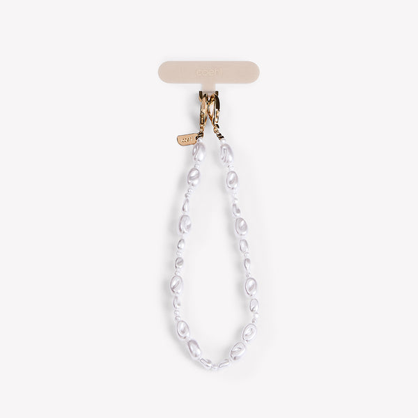 Perla Peal white phone charm. Designed for both elegance and durability, it’s the perfect accessory for today’s fashion-forward individuals.