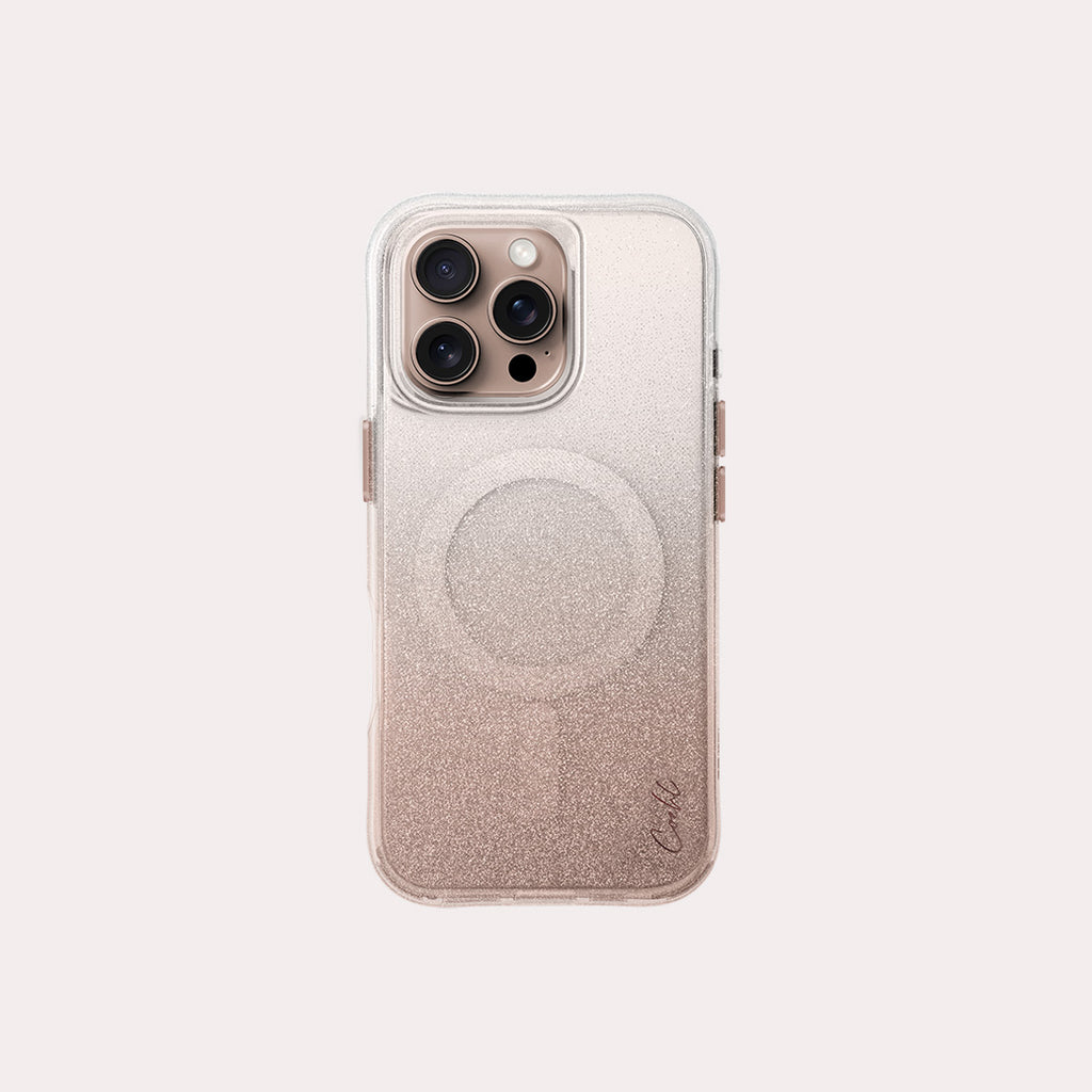 Presenting LUMINO— the iPhone 16 Pro case, available in rose gold color