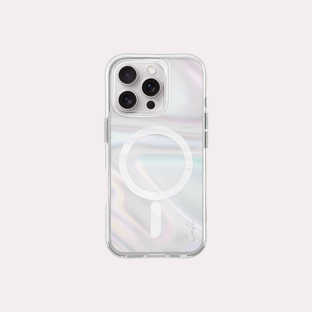 SAVON, the iPhone 16 Pro phone case available in bubble prism color