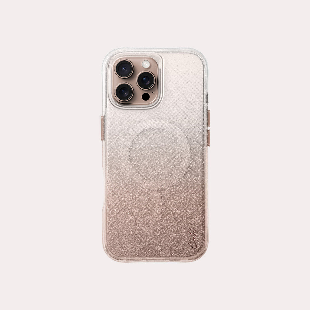 Presenting LUMINO— the iPhone 16 Pro Max case, available in rose gold color